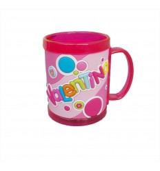 Tazza Personalizzata Con Nome E Corona - Plastica Per Bambini, Rosa, 235ml
