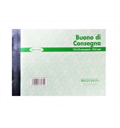 Blocco Buono consegna 50x2 carta chimica 