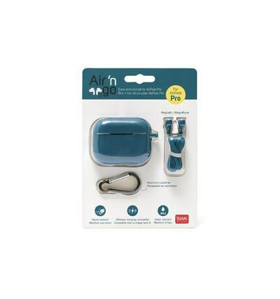 Air'n go- case and cord setfor airpods PRO - petrol blue