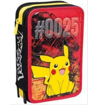 Astuccio 3 zip Pokemon PIKACHU Seven