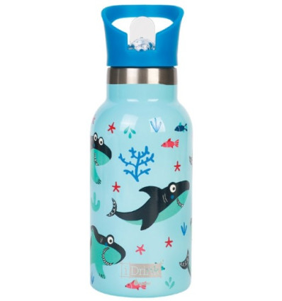 Borraccia Termica In Acciaio Inox con Beccuccio Trasparente Shark 350ml