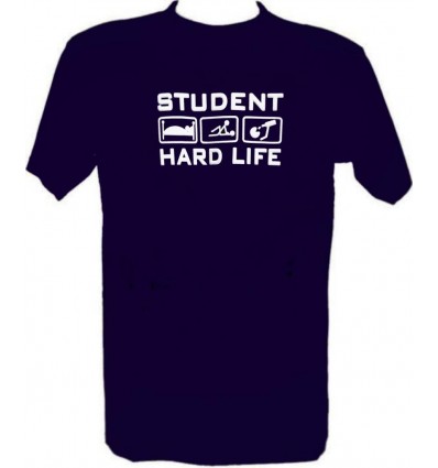 T-shirt student hard life colore navy blue